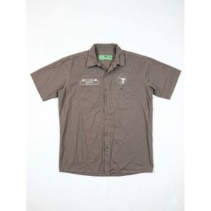 Red Kap Denim Shirt Mens Gray Sz L Durable Cotton Workwear Greencoast Button-Up